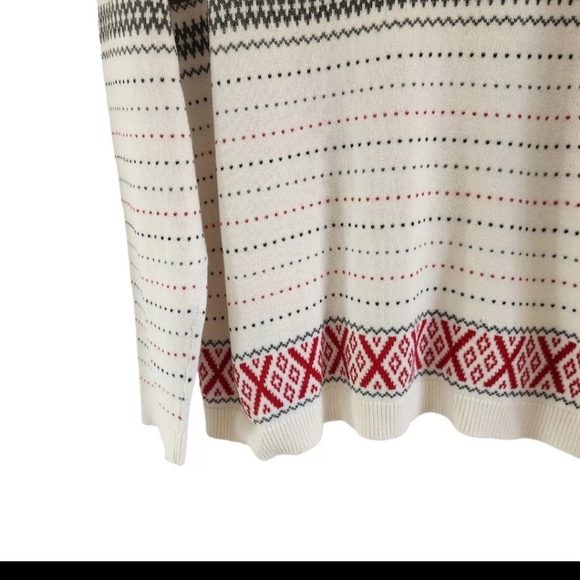 Talbots Womens XL Cotton Cashmere Fair Isle Sweater Ski Pullover - Picture 6 of 8
